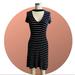 American Eagle Outfitters Dresses | American Eagle Soft & Sexy Stripped V-Neck Dress | Color: Black/White | Size: S