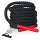 CCLIFE Battle Ropes Schlachtseil 9m 12m 15m Ø38mm Fitnesse Sport Tau Trainingsseil Fitnessseil Sportseil Battle Rope für Fitnessstudio Muskelaufbau, Größe:12m Schwarze Seile. mit Halterung