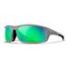 Wiley X WX Grid Sunglasses Matte Cool Grey Frame Captivate Pol Green Mirror Lens CCGRD07