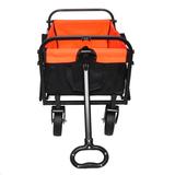 Zupora Folding Wagon Cart Metal in Black/Orange | 36.2 H x 30.31 W x 38.5 D in | Wayfair ZHA93D0102HAHFXW