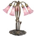 "16.5""H Pink Pond Lily 5 LT Accent Lamp - Meyda Lighting 15925"