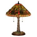 "21""H Tiffany Dragonfly w/ Twisted Fly Mosaic Base Table Lamp - Meyda Lighting 27812"