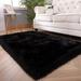 Black 72 x 48 x 2.38 in Living Room Area Rug - Black 72 x 48 x 2.38 in Area Rug - Mercer41 Rug, Faux Sheepskin Shag Rug, Home Style Sheepskin Rug, Area Rug For Bedroom Living Room Sheepskin | Wayfair