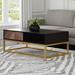 Willa Arlo™ Interiors Blairwood Rectangular Cocktail Table Wood/Metal in Black/Brown/Yellow | 18 H x 24 W x 36 D in | Wayfair