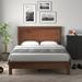 Lark Manor™ Algene Twin Size Bed Frame Platform Slat High Headboard Bedroom Rubber Wood Leg Black Wood in Brown | 42 H x 63 W x 82.5 D in | Wayfair