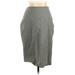 DownEast Basics Casual Pencil Skirt Knee Length: Gray Solid Bottoms - Women's Size 10