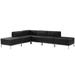 6 Piece LeatherSoft Modular Sectional Configuration - Stainless Steel Legs