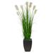 64" Wheat Plum Grass Artificial Plant in Black Planter - 15.75"