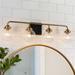 Modern 4-Light Black Gold Bathroom Linear Vanity Lights Globe Glass Wall Sconces - 28.5" L x 6.5" W x 8" H