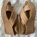 J. Crew Shoes | Jcrew Nude Suede Platform Sandals (Size 7.5) | Color: Tan | Size: 7.5