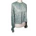 Free People Tops | Free People Olivia Balloon Sleeve Washed Jade Green Lace Crop Blouse Top Size Xs | Color: Green | Size: Xs