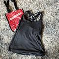 Lululemon Athletica Tops | Gray Lululemon Tank Top With Built In Sport Bra With Red Lululemon Bag | Color: Gray/Red/Tan | Size: 4