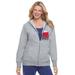 Plus Size Women's Peanuts Women's Zip Up Fleece Hoodie Snoopy on House by Peanuts in Heather Grey Snoopy (Size 5X)