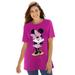 Plus Size Women's Disney Women's Short Sleeve Crew Tee Raspberry Minnie Mouse by Disney in Raspberry Minnie (Size L)