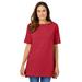 Plus Size Women's Perfect Short-Sleeve Boatneck Tunic by Woman Within in Classic Red (Size 3X)