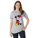 Plus Size Women's Disney Women's Short Sleeve Crew Tee Heather Gray Mickey Mouse and Minnie Mouse Hug by Disney in Heather Grey Disney Group (Size S)