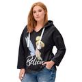 Plus Size Women's Disney Women's Hooded Sweatshirt Tinkerbell by Disney in Black Tinkerbell (Size 14/16)