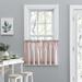 Wide Width Plaza Stripe Tailored Tier Curtain Pair by Plaza Stripe in Brick (Size 56" W 36" L)