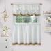 Wide Width Lana Window Curtain Tier Pair And Valance Set by Achim Home Décor in Tan (Size 58" W 36" L)