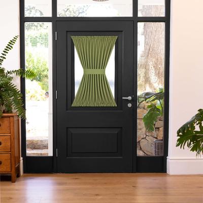 Wide Width Darcy Rod Pocket Door Panel With Tieback by Achim Home Décor in Green (Size 54