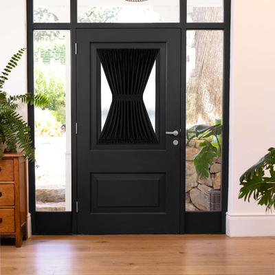 Wide Width Darcy Rod Pocket Door Panel With Tieback by Achim Home Décor in Black (Size 25