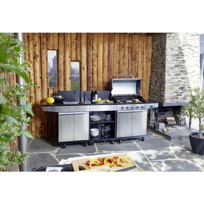 Bbq Gasgrill Outdoorküche 'Juno' inkl. Anschlussarmatur silber / schwarz 5 +1 Brenner - Justus