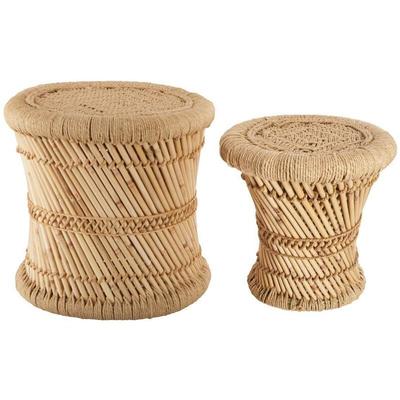 Set von Tischen für Wohnzimmer horizon, rund, aus Jute und Bambus Atmosphera Image
