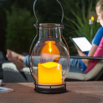 Esotec - Solar-Laterne deko dream Flackerlicht glas Solarleuchte für außen 102081 Image