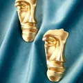 Porte d'armoire haut de gamme en laiton doré brillant à trou unique meuble français demi-masque