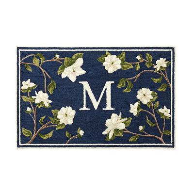 Magnolia Branch Door Mat - Black, 36" x 72" Black, O - Frontgate