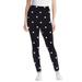 Plus Size Women's Disney Women's Black Leggings Mickey Mouse Ears All Over Print by Disney in Black Mickey Ears (Size M)