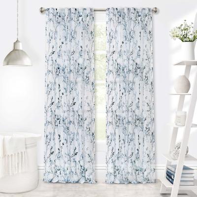 Wide Width Misty Back Tab Window Curtain Panel by Achim Home Décor in Teal (Size 52