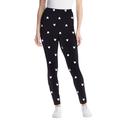 Plus Size Women's Disney Women's Black Leggings Mickey Mouse Ears All Over Print by Disney in Black Mickey Ears (Size L)