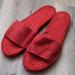 Free People Shoes | Free People Beach Front Espadrille Slides In Red | Color: Red | Size: 10.5