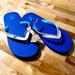 American Eagle Outfitters Shoes | American Eagle Outfitters Flip Flops Sandals Blue | Color: Blue/White | Size: 10