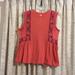 Free People Tops | Free People Marcy Embroidered Tank Top | Color: Red/Tan | Size: S