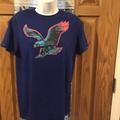 American Eagle Outfitters Shirts | 3/$25 American Eagle Outfitters Mens Size M Blue T-Shirt Blue Black Eagle | Color: Black/Blue | Size: M