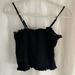 Brandy Melville Tops | Black John Galt/Brandy Black Tube Top With Straps And Ruffled Material! No Stain | Color: Black | Size: S