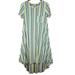 Lularoe Dresses | Lularoe Women's Multicolor Vertical Stripes Carly High-Low Dress Size Xxs | Color: Blue/Yellow | Size: Xxs