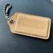 Coach Other | 3” Natural Leather Coach Key Chain Key Fob Charm | Color: Tan | Size: Os