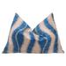 Lumbar Throw Pillow With Down Insert Decorative Blue Velvet 16x24 in