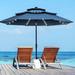 Zenova 10-foot 3-tier Tilting Patio Umbrella LED Lighted Solar Umbrella with Base