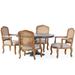 Hagen Fabric and Rubberwood Dining Set by Christopher Knight Home