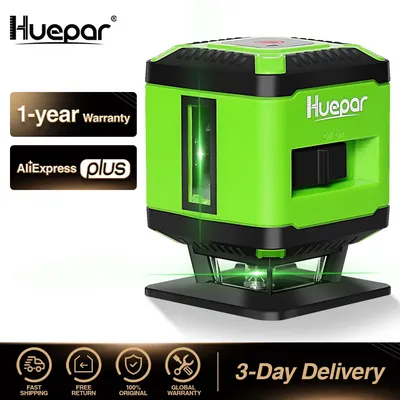 Huepar-Outils de niveau laser à nivellement automatique Commutation du faisceau vert Lignes