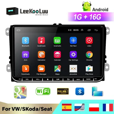 LeeKooLuu-Autoradio Android 9 "HD 2 DIN lecteur de limitation stéréo pour voiture VW Golf 5/6