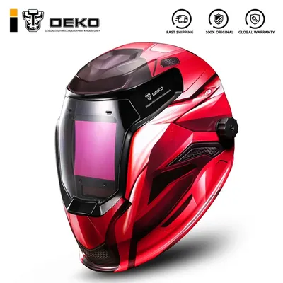 DEKO nouveau masque de soudage électrique MIG MMA à assombrissement automatique solaire rouge