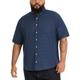 Van Heusen Herren großes kurzärmeliges Kariertes Knopfleiste Hemd mit Button-Down-Kragen, Blau (Carbon Blue), 4X-Large Hoch