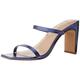 The Drop Avery Square Toe Two Strap High Heeled Sandalen mit Absatz, Metallic Marineblau, 39.5 EU