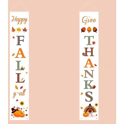Fall Decor Fall Decorations for Home Happy Fall Y‘all& Give Thanks Porch Banners for Thanksgiving