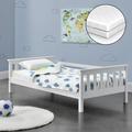 Lit d'enfant Nuuk en Pin avec Matelas Orthopédique 140 x 70 cm Blanc [en.casa]
